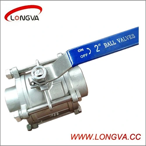 Sanitary Stainless Steel Threaded Three-Pieces Ball Valve